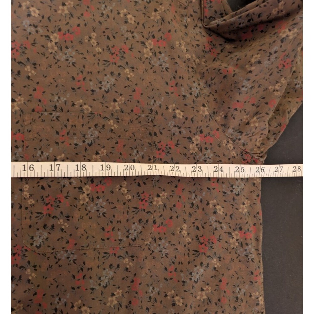 Ermenegildo ZegnaSport Men's XL Brown Cotton Floral Button Front Shirt - Picture 5 of 6